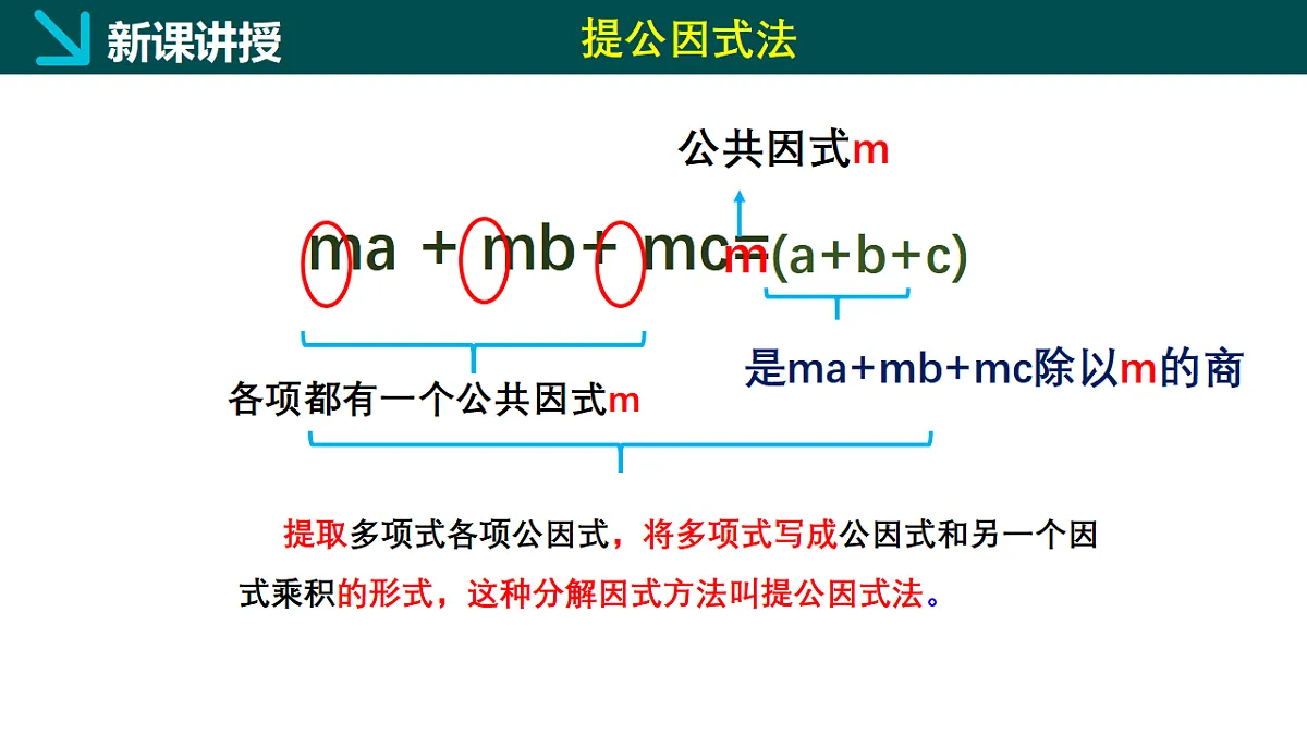 9.2提公因式法（第1课时）（同步课件）-2024-2025学年七年级数学下册（冀教版2024）第8页