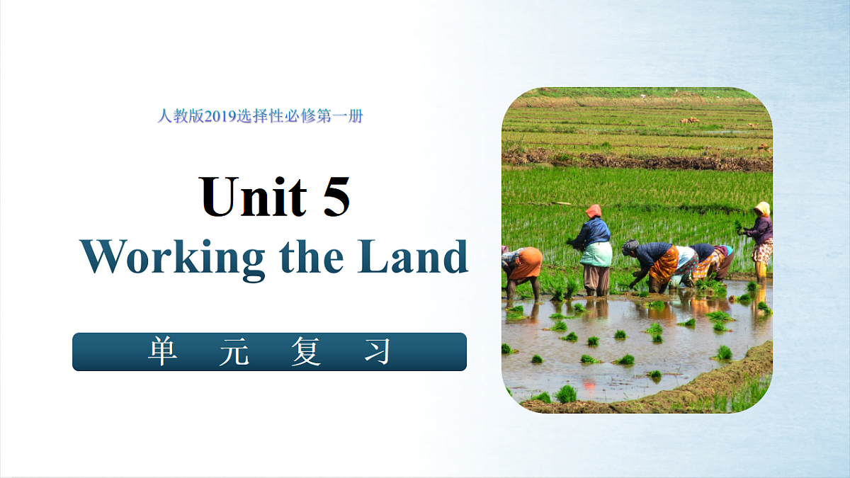 Unit 5 Working the Land (单元复习课件)-2024-2025学年高二英语(人教版2019选择性必修第一册）第1页