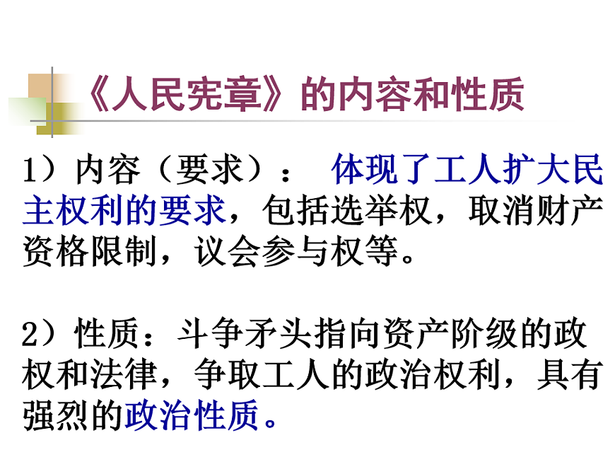 人教版 (新课标)高中历史选修2 7-1《英国宪章运动》课件第7页