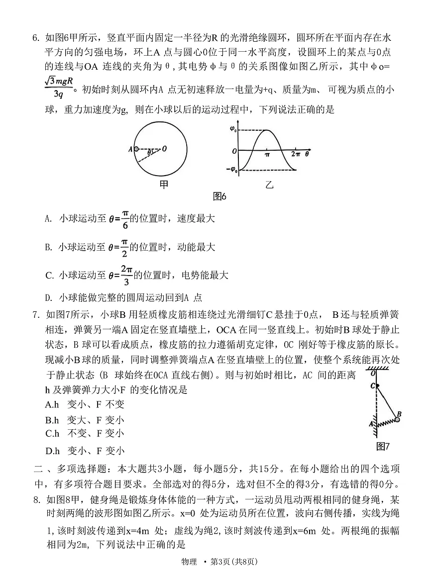 2025届贵州省贵阳第一中学高三下学期适应性月考卷（八）物理 （解析版）第3页