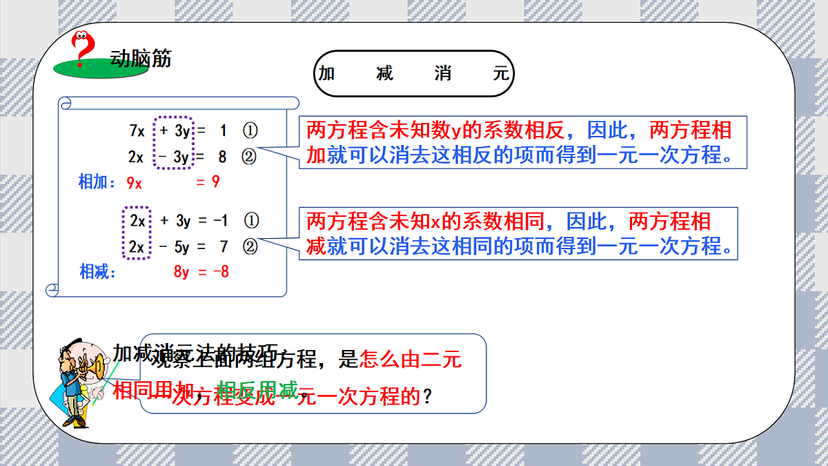 新湘教版初中数学七年级上册3.6.2《加减消元法解二元一次方程》课件第7页