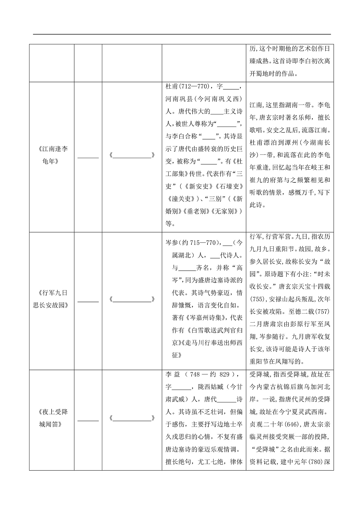 第三单元 课外古诗词诵读（导学案）第3页