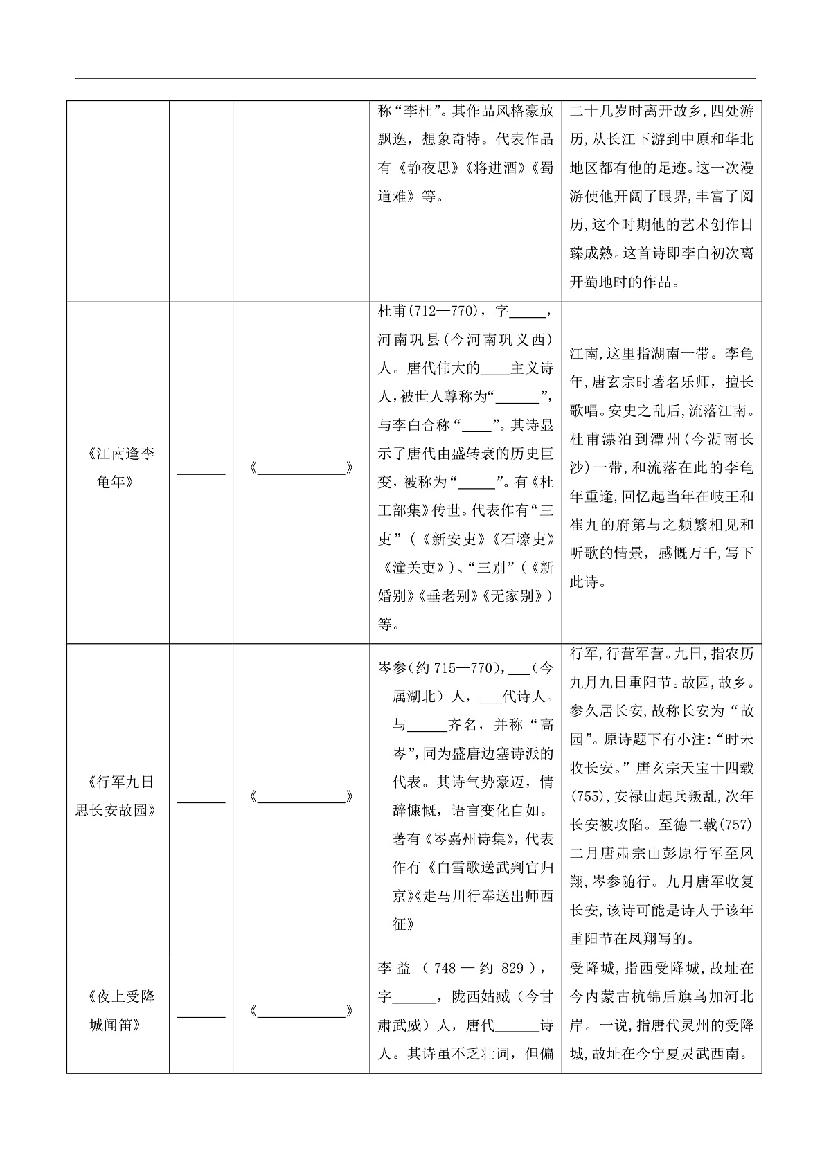 第三单元 课外古诗词诵读（教学设计）第3页