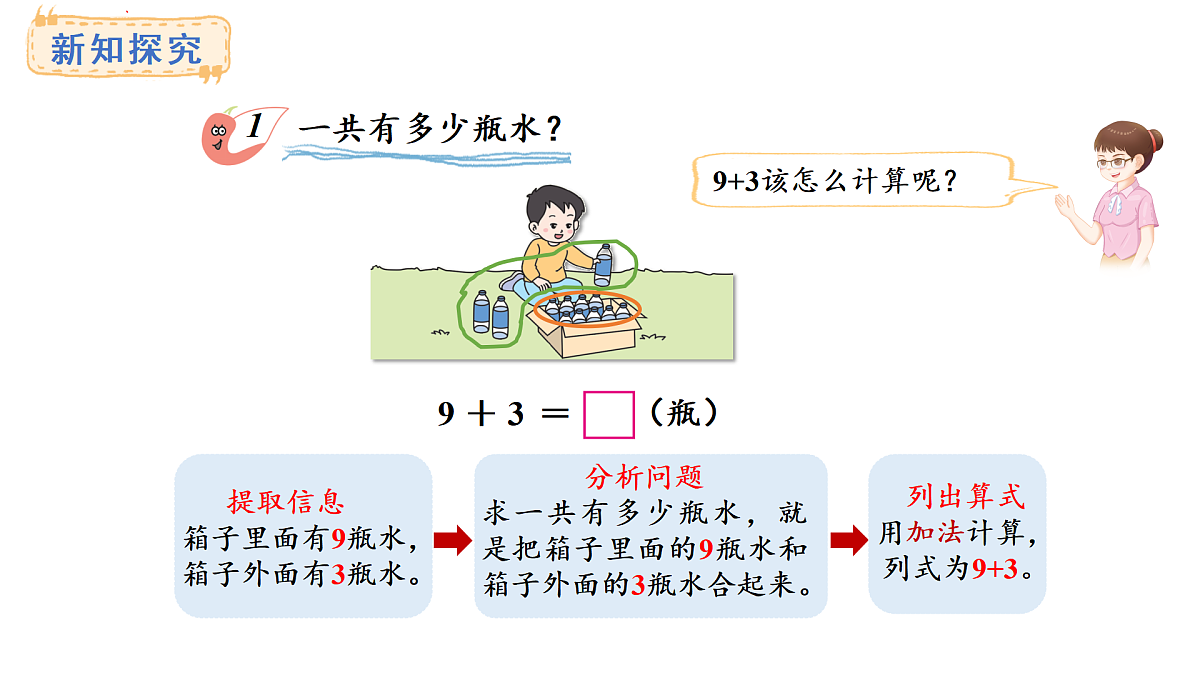 2025-2026学年度西师大版数学一年级上册5.1 9加几 课件第5页