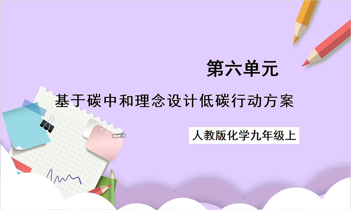 人教版（2024）化学九上 第六单元实践活动《基于碳中和理念设计低碳行动方案》课件第1页