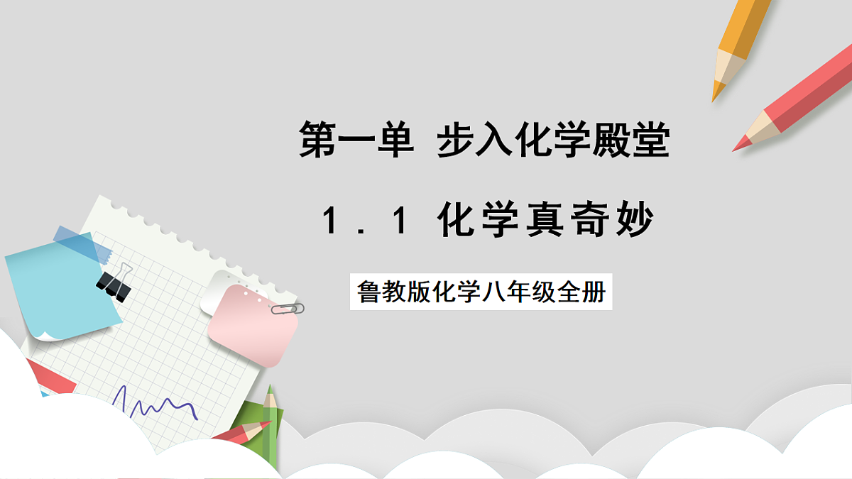 鲁教版（五四制）（2024）化学八年级全册1.1《 化学真奇妙》课件第1页