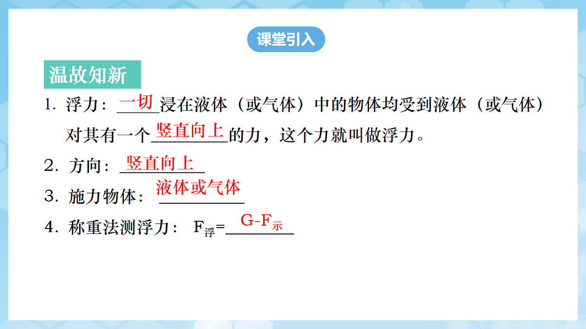 京改版（2024）物理八年级全册9.2《阿基米德原理京改版》课件第3页