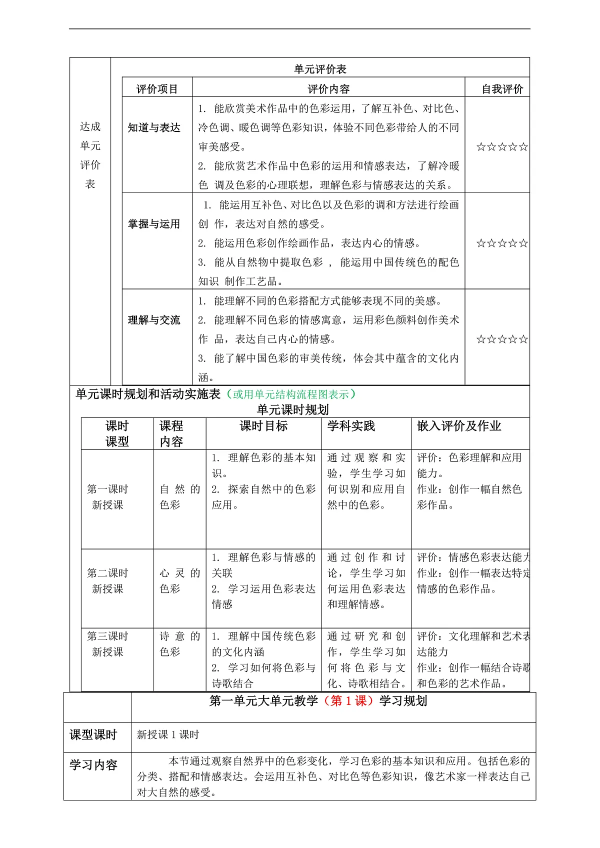 （核心素养）人美版（2024）美术七上《色彩魅力》大单元教学设计第3页