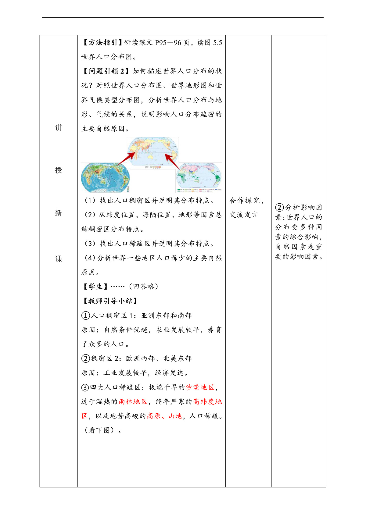 人教版（新课标）地理七上5.1.2《 人口与人种》（第2课时）教学设计（表格式）第3页