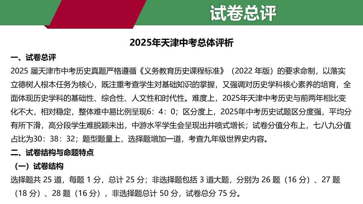 2025年中考历史真题完全解读（天津卷）课件PPT第4页