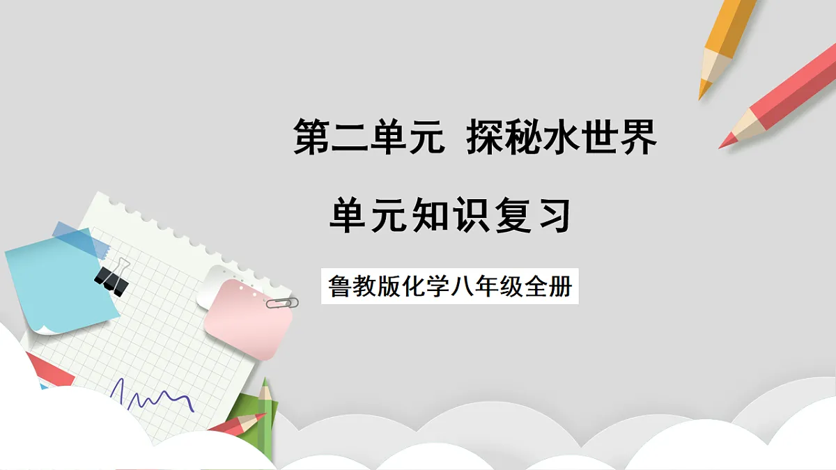 鲁教版（五四制）（2024）化学八年级全册第二单元《 探秘水世界》课件第1页
