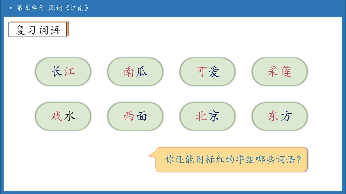 【任务型备课】统编版语文一上-阅读2. 江南（第2课时）（课件）第8页