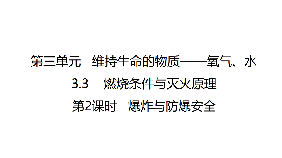 科粤版（2024）化学九年级上册 3.3燃烧条件与灭火原理(第2课时爆炸与防爆安全) 课件第1页