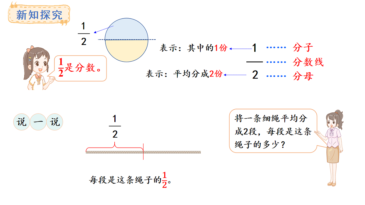 西师大版数学三年级上册5.1 初步认识分数(课件)第5页