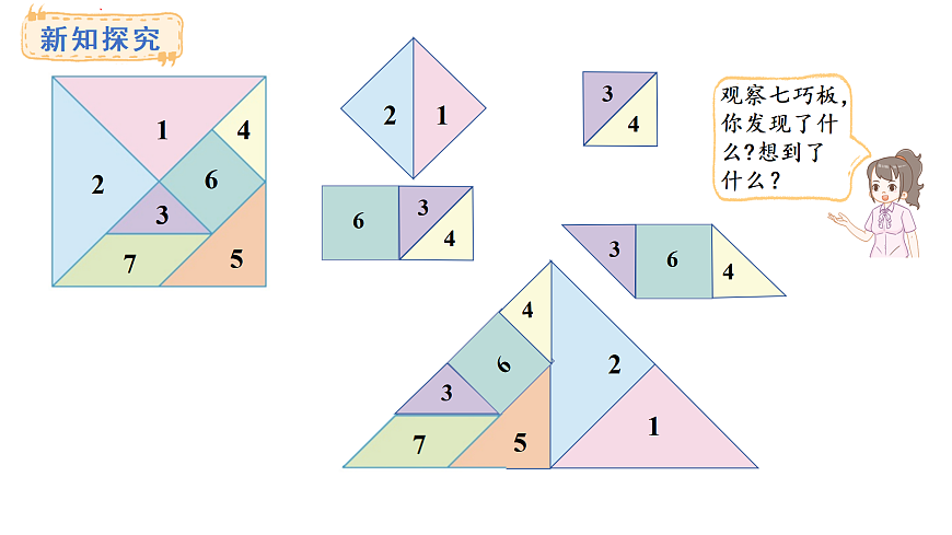 冀教版数学二年级上册4.5  七巧板拼图（课件）第3页