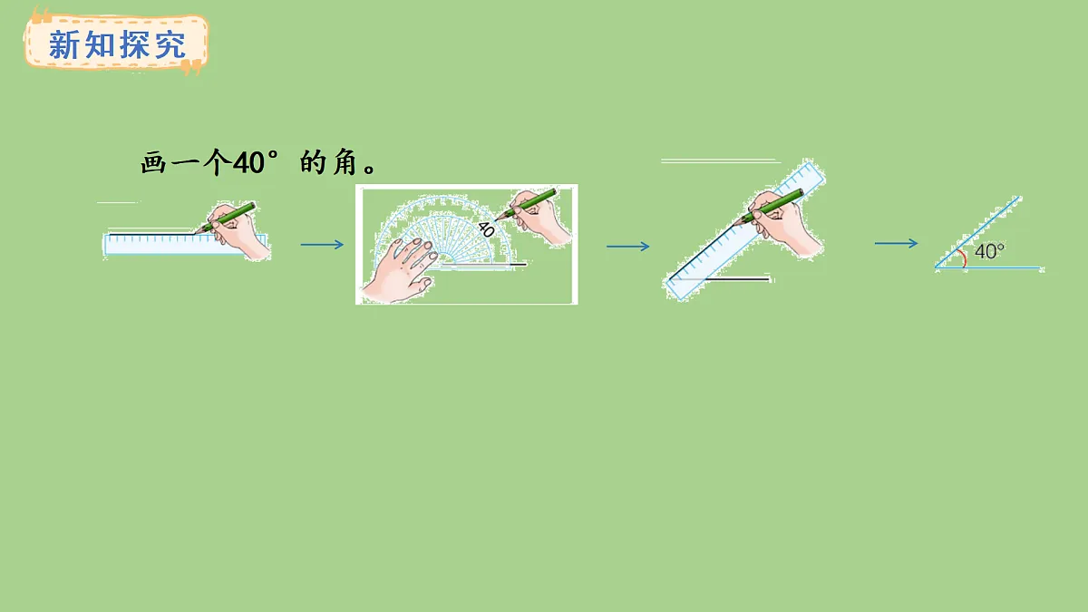 冀教版数学三年级上册3.8 画规定度数的角(课件)第3页