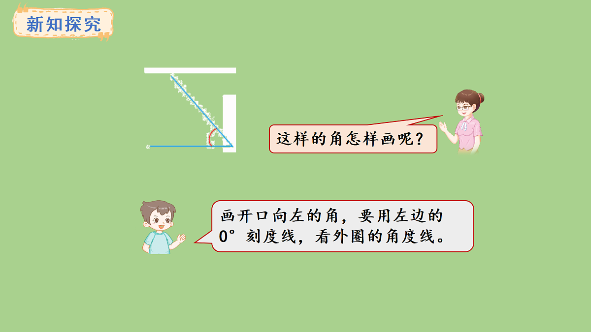 冀教版数学三年级上册3.8 画规定度数的角(课件)第5页