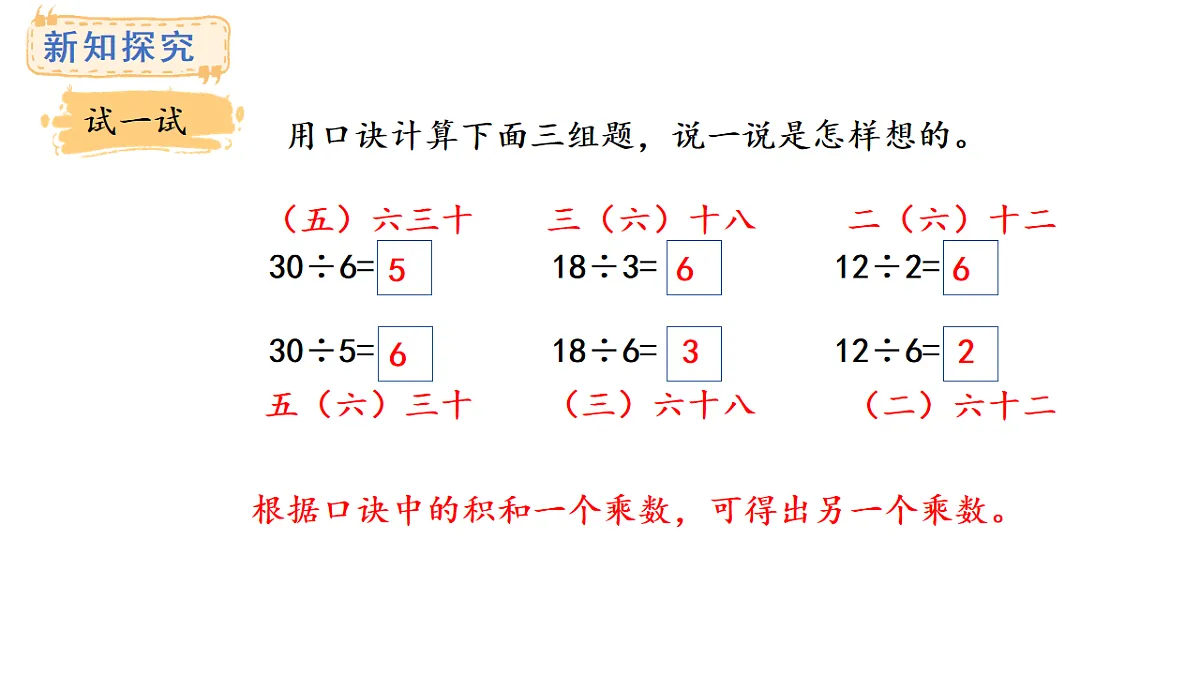 冀教版数学二年级上册5.3 用6的乘法口诀求商（课件）第5页
