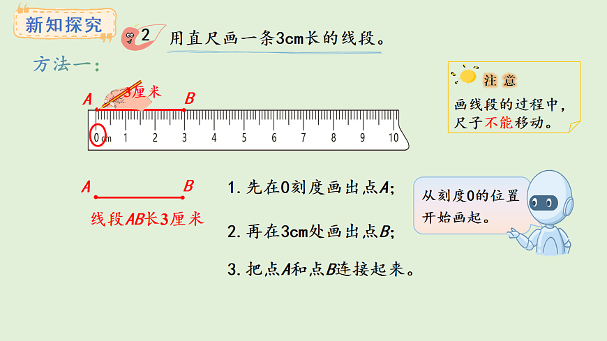 6.4   画线段（1）(课件)2025-2026学年西师大版三年级数学上册第4页