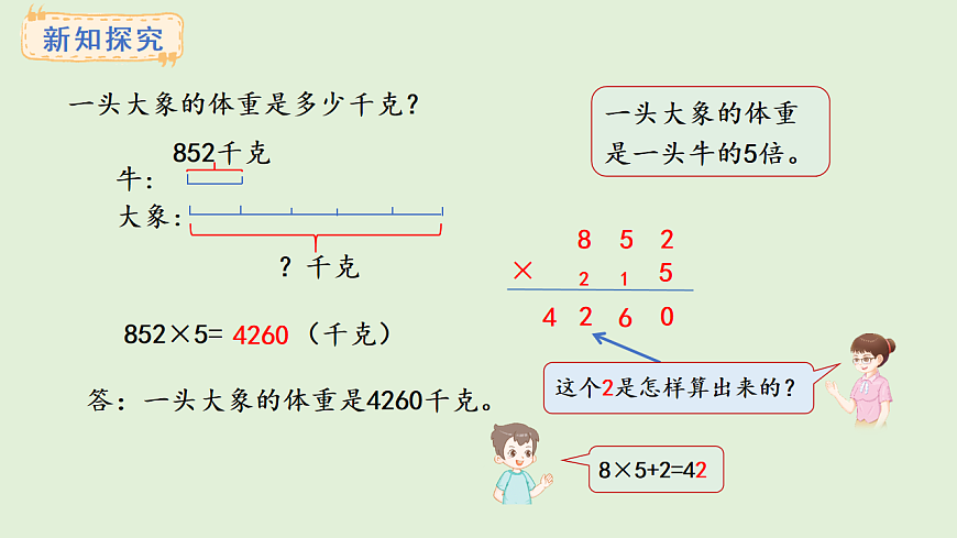 2.6  三位数乘一位数（积是四位数）(课件)2025-2026学年冀教版三年级数学上册第3页