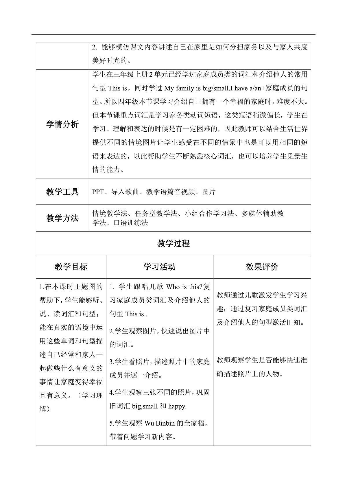 新人教版小学英语四年级上册 Unit 1 第5课时 Part B Let’s learn&Listen and chant 同步教案第3页
