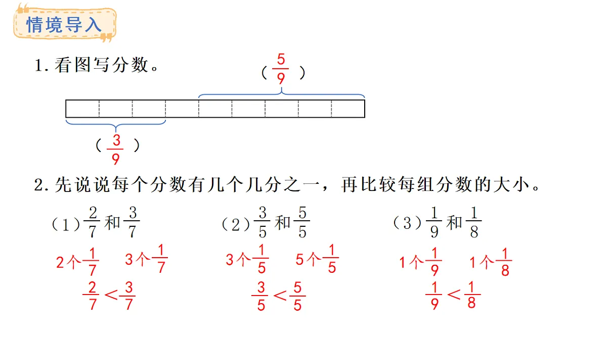 6.5 同分母分数的简单加、减法(课件)2025-2026学年人教版三年级数学上册第2页