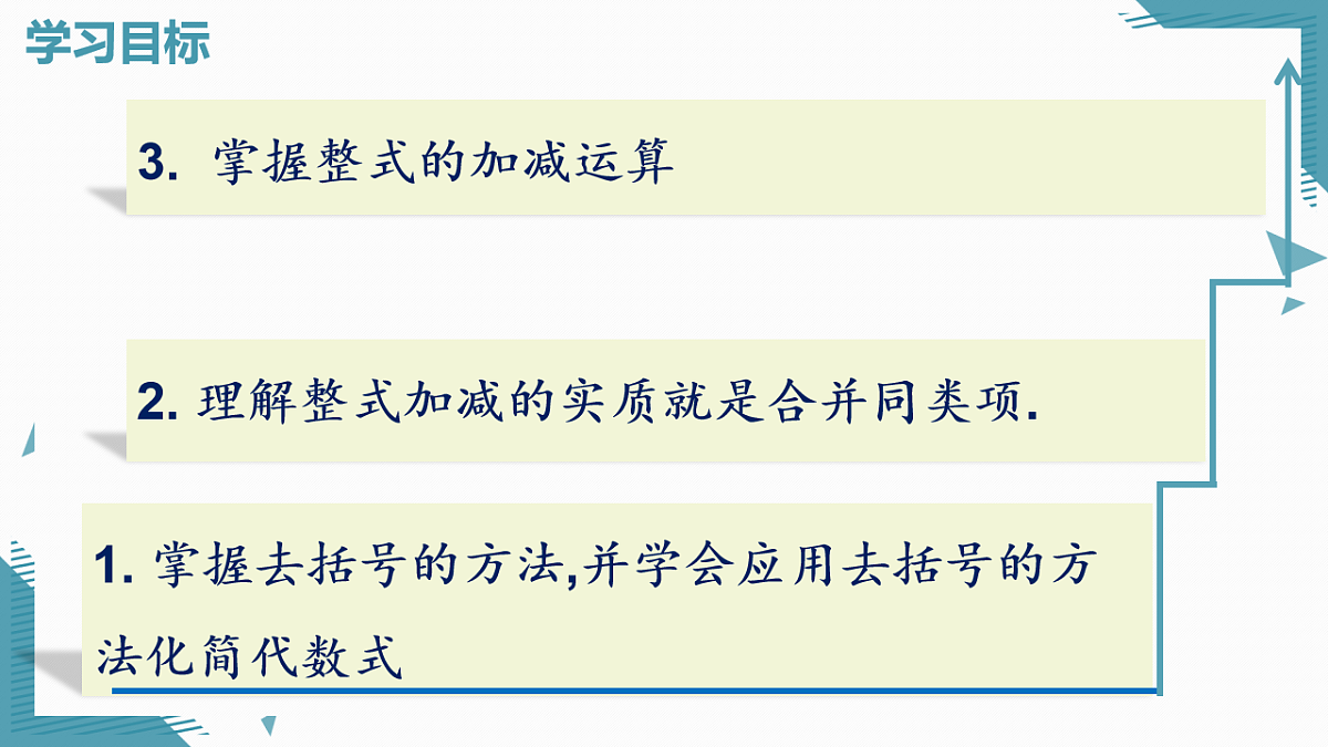 2025年沪教版（五四制）教材初中数学七年级上册10.3 整式的加减课件第2页