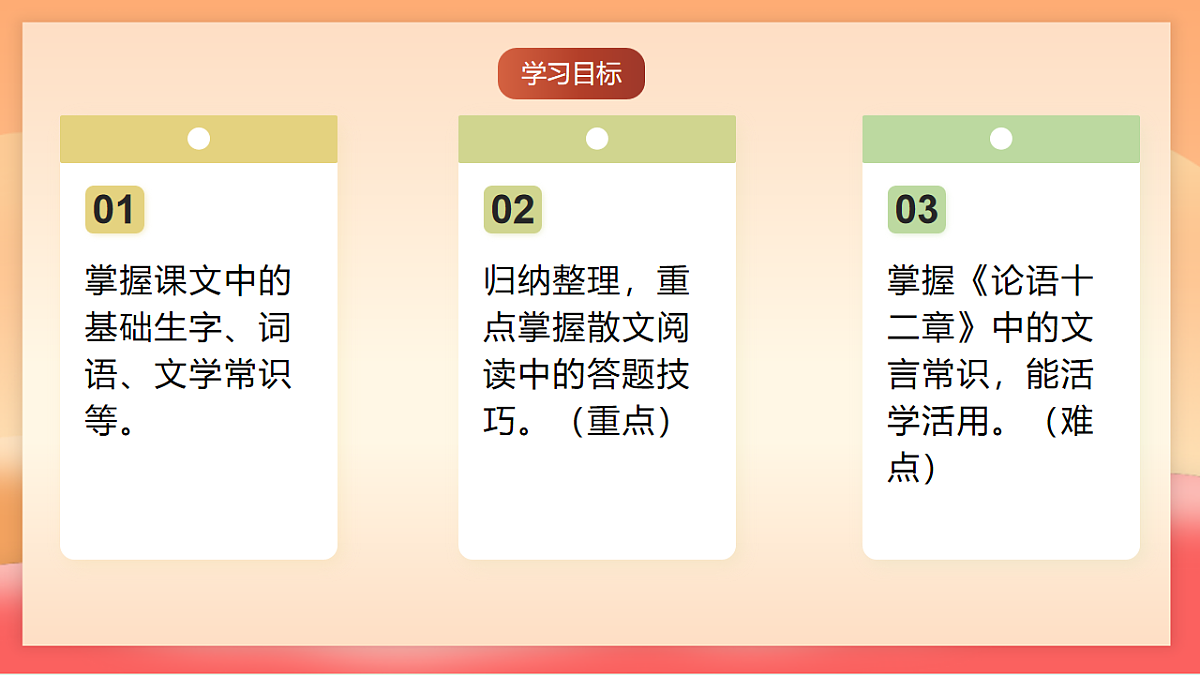 人教部编版（五四制）语文七年级上册（2024）第三单元复习课件（基础知识、文言文整理、散文阅读答题技巧）课件第3页