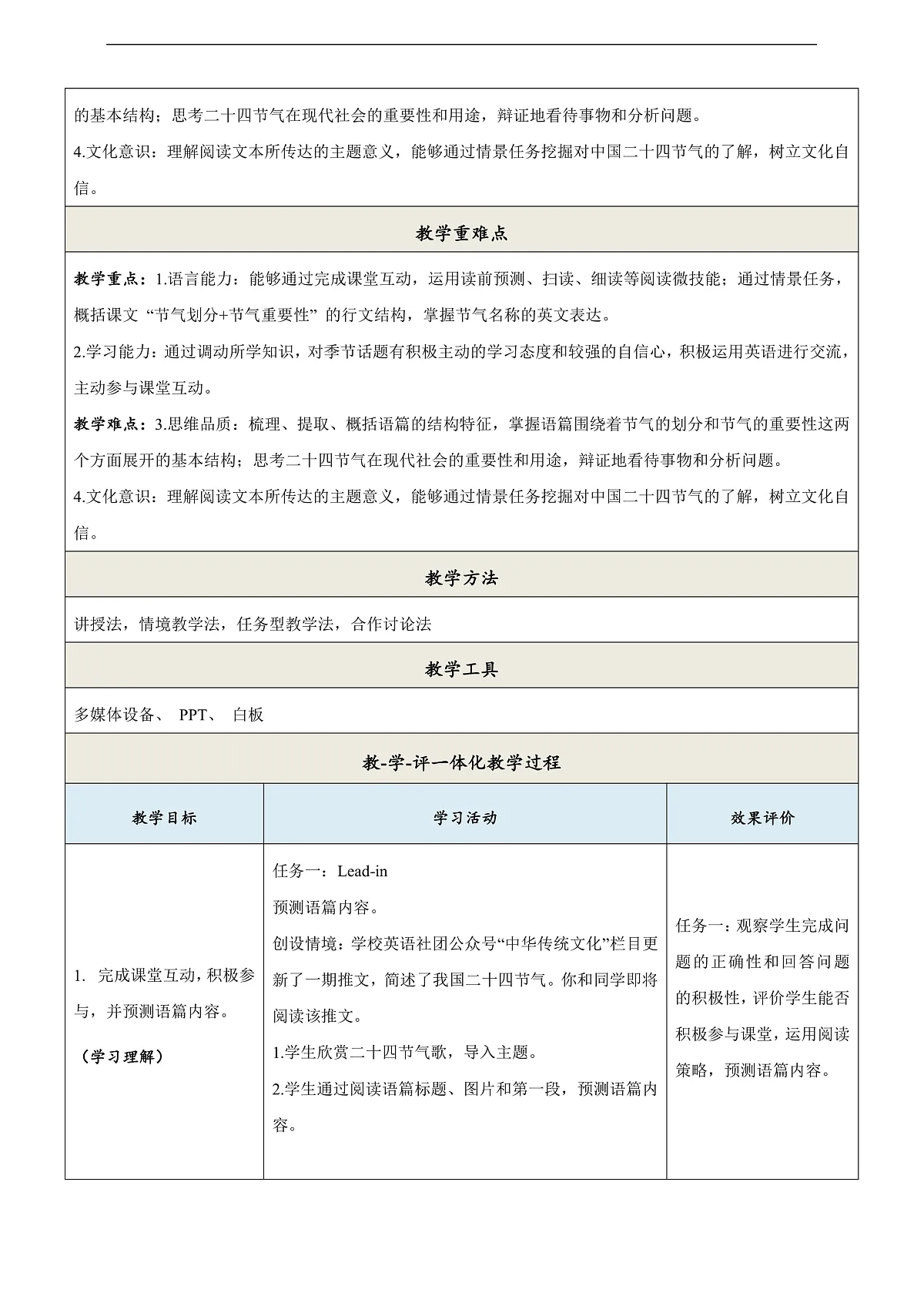 沪教牛津版（六三制三起）英语七上 Unit 3 《The seasons 》第5课时 Focusing on culture+Project教学设计第2页