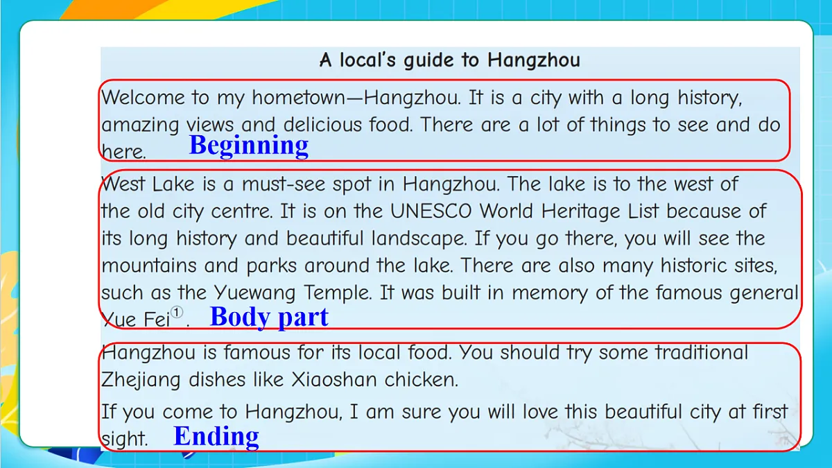 沪教牛津版（六三制三起）英语七上Unit 6 《Travelling around Asia》 第4课时Writing （课件）第8页