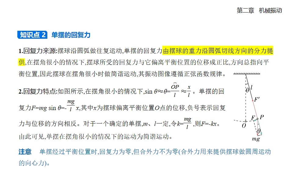 2.4单摆知识点串讲课件-人教版高中物理高二上学期第3页