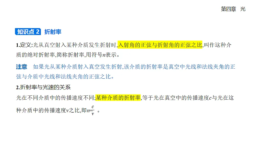 4.1 光的折射知识点串讲课件-人教版高中物理高二上学期第2页