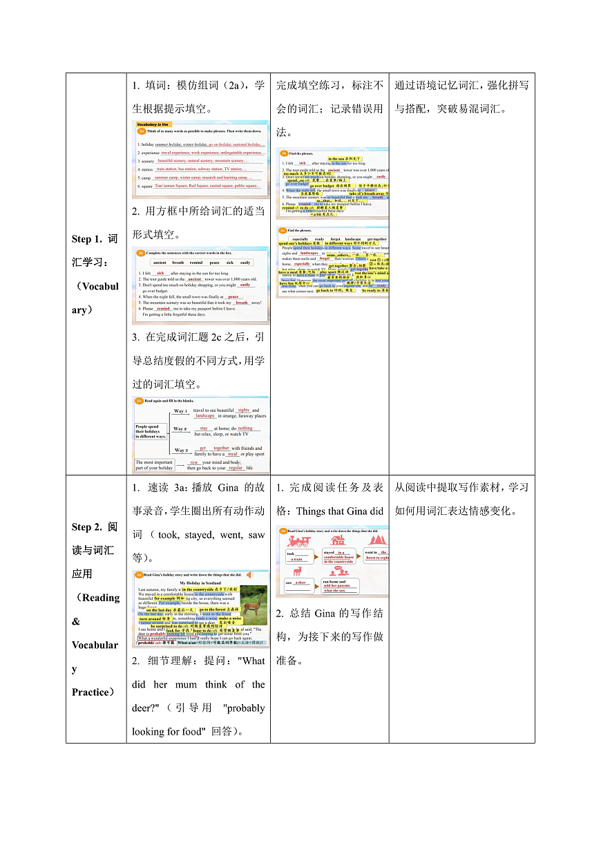 【任务型备课】人教版英语八上-Unit1 Section B  Vocabulary in Use & 3a-3c（教案）第2页