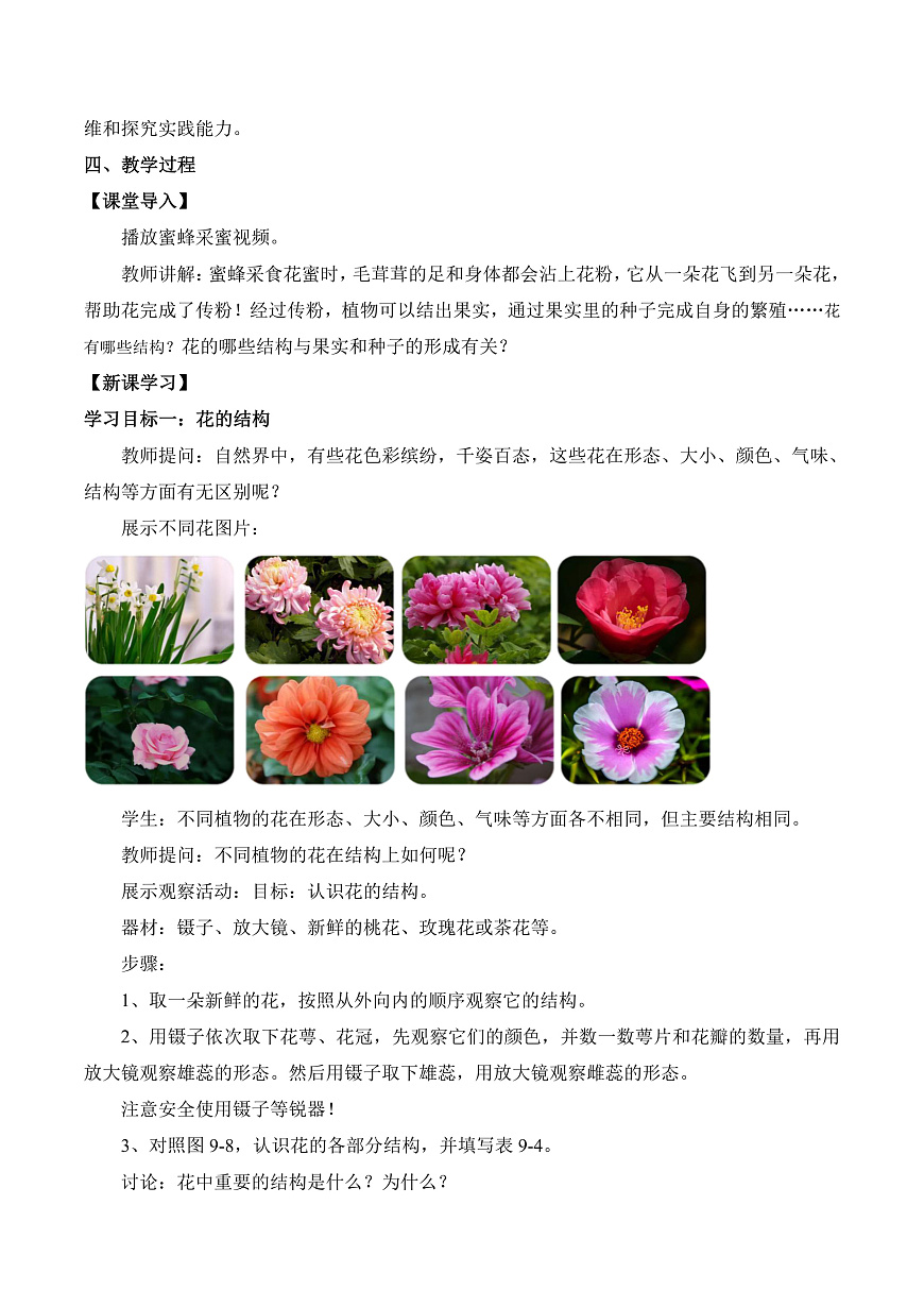 4.9.3 植物的繁殖（第1课时）（教学设计）第2页