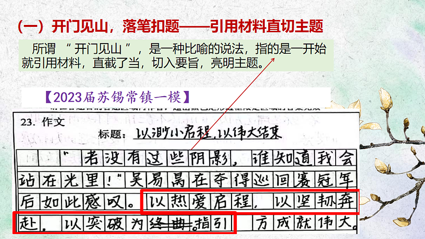 2026届高考语文作文序列化复习 课件：议论文开头写作指导第7页