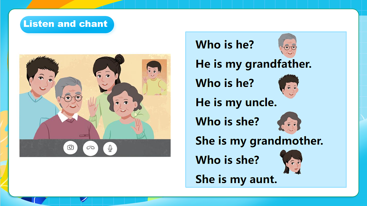 粤教沪外版英语三上Unit 2《Our family》 Lesson 2 My big family 课件第6页