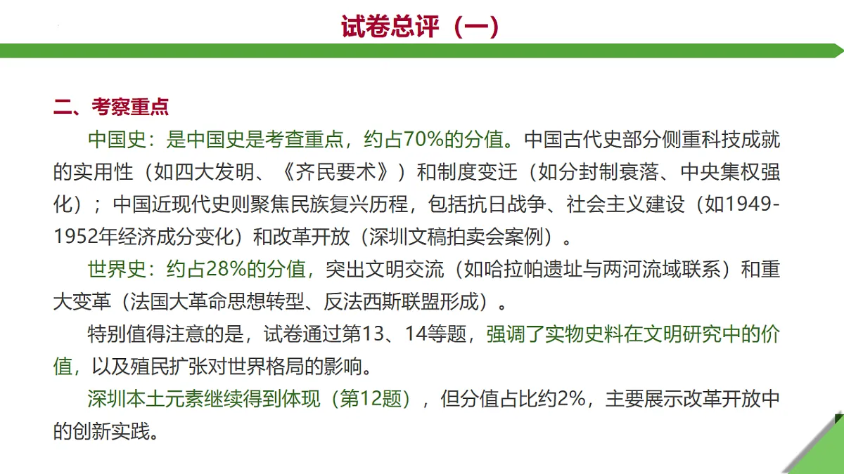 2025年中考历史真题完全解读（深圳卷）课件PPT第5页