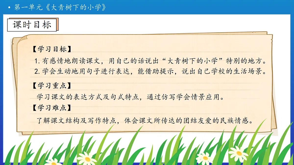 【任务型备课】统编版三年级上册-1. 大青树下的小学（第2课时）（课件）第6页