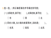 小學數(shù)學新人教版二年級上冊校園小導游第1課時　認識東、南、西、北作業(yè)課件（含答案）（2025秋新版）