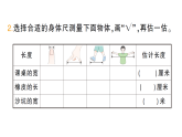 小學(xué)數(shù)學(xué)新人教版二年級上冊身體上的尺子第2課時　身體上的尺子作業(yè)課件（含答案）（2025秋新版）