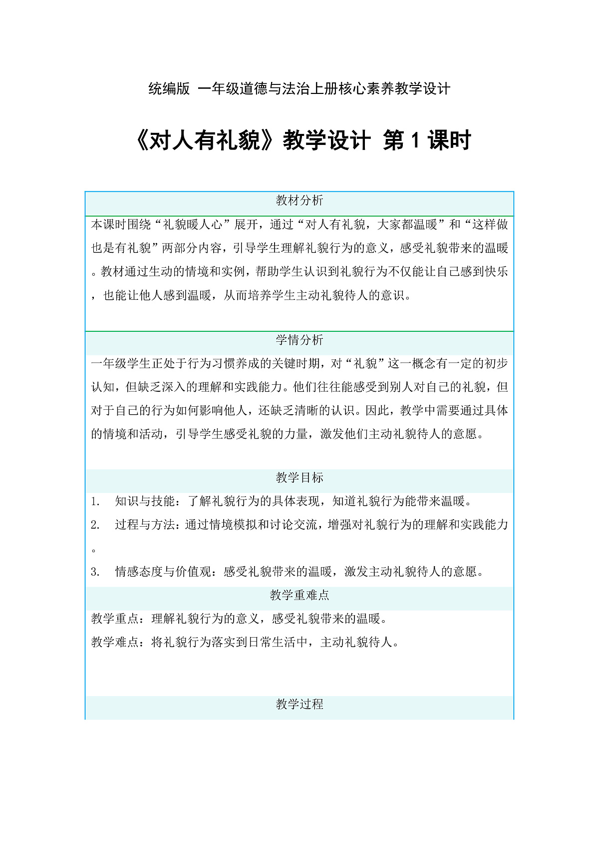 11对人有礼貌第1课时课件+教案第1页