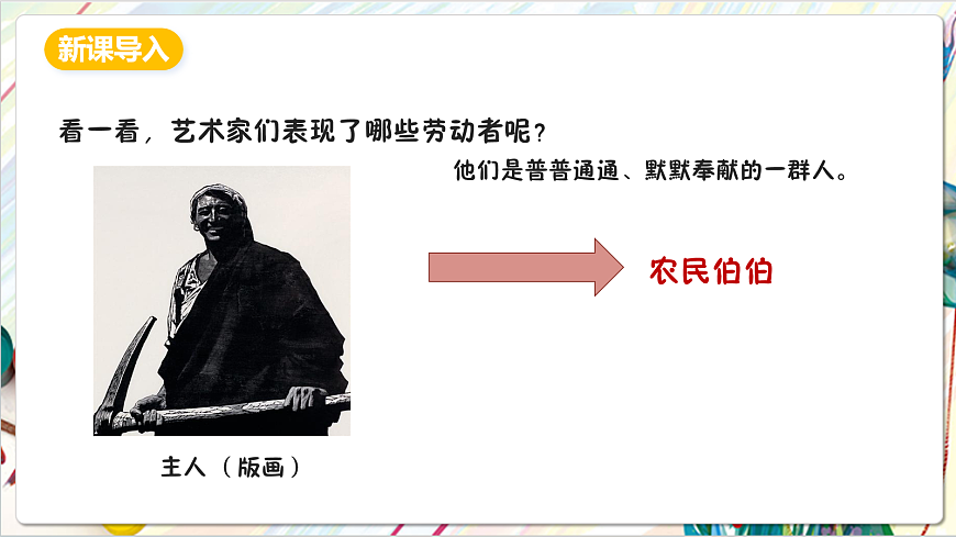 人教版美术一年级下册第三单元 第一课《 身边的人  致敬平凡》 课件第3页