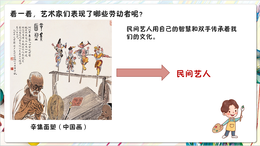 人教版美术一年级下册第三单元 第一课《 身边的人  致敬平凡》 课件第5页
