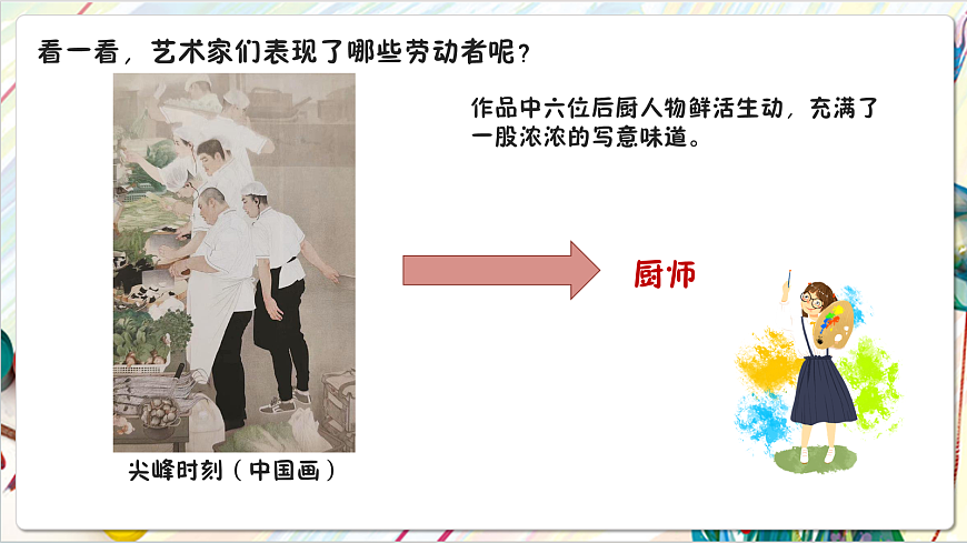 人教版美术一年级下册第三单元 第一课《 身边的人  致敬平凡》 课件第7页
