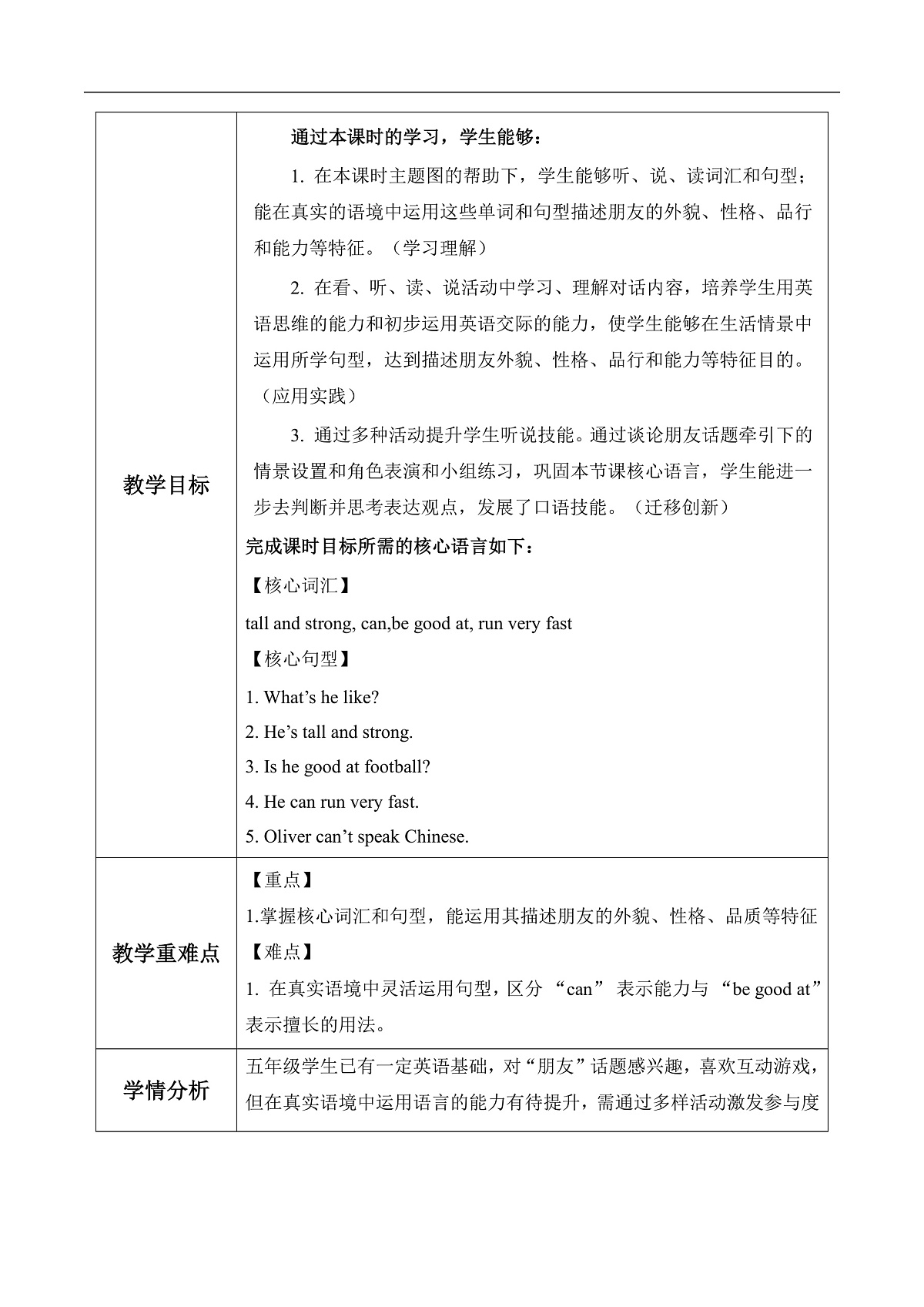 Unit 1 第1课时 Part A Let’s talk&Play a guessing game(教学设计)英语人教PEP版五年级上册（新教材）第2页