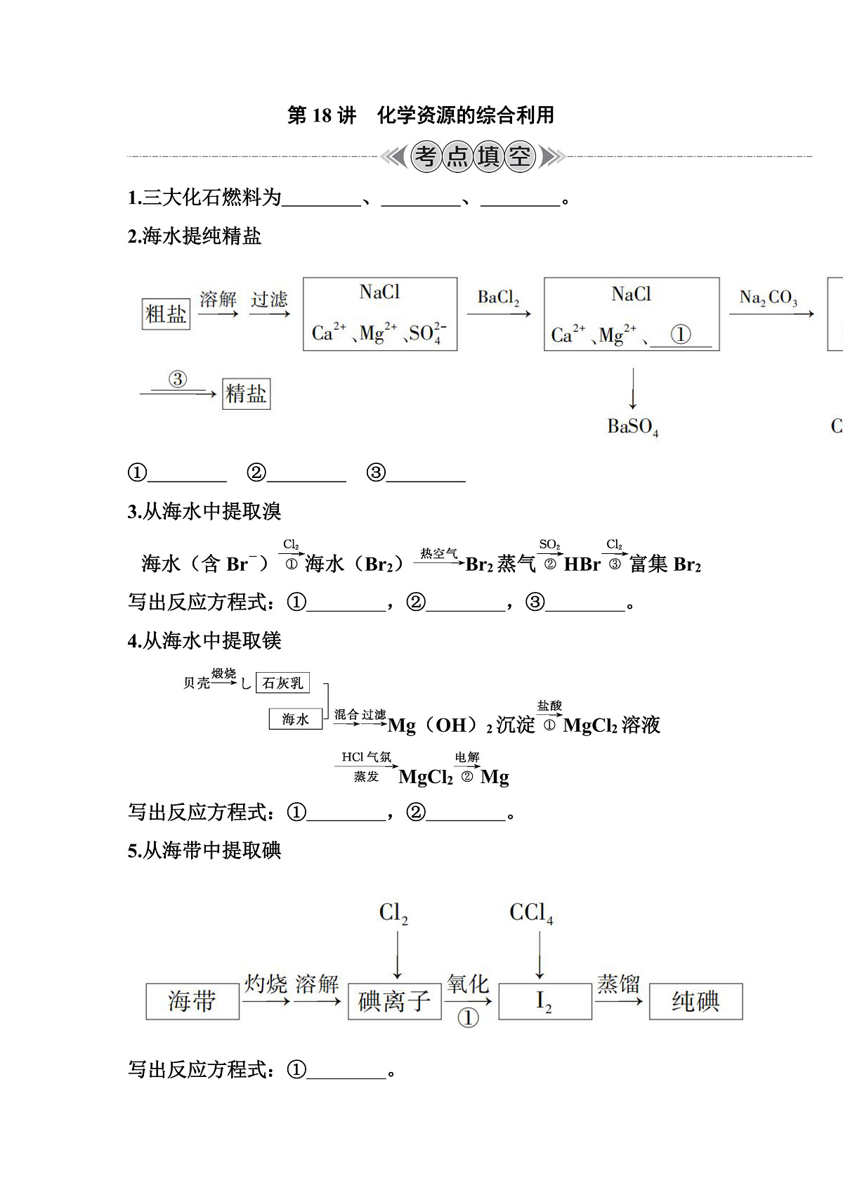 第18讲　化学资源的综合利用 讲义 （含答案）江苏省2026年普通高中化学学业水平合格性考试第1页