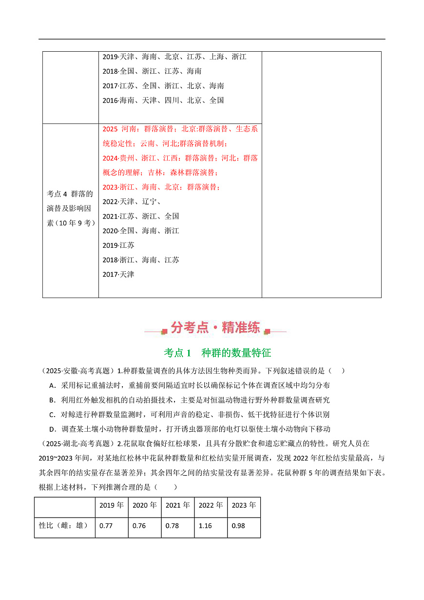 专题19 种群和群落（原卷版）第3页