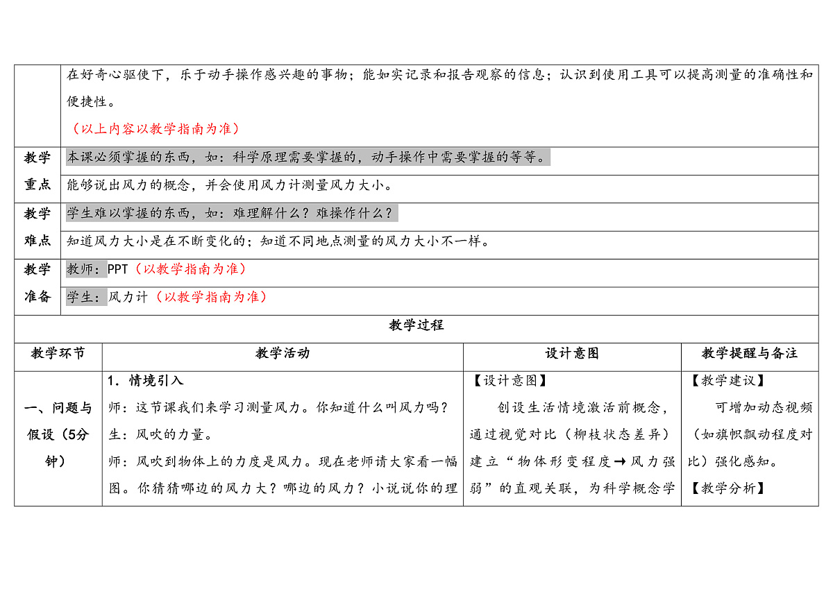 第3课《测量风力大小》教学设计 2025-2026学年大象版三年级科学上册第2页