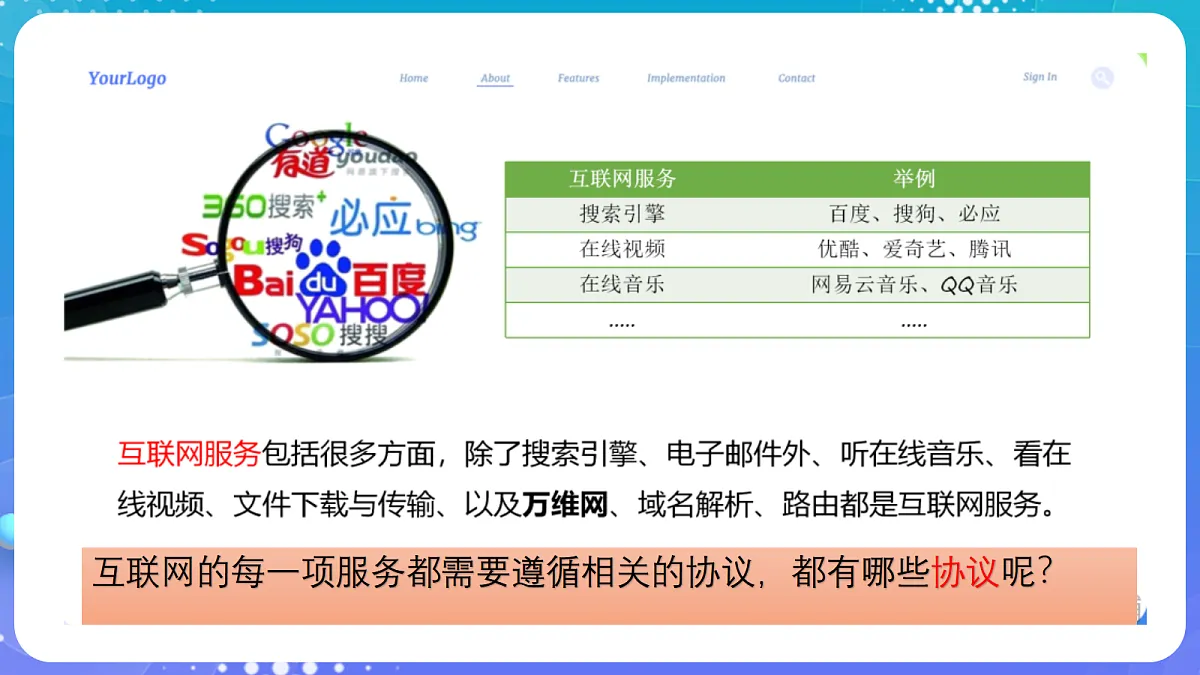 人教版初中信息技术七年级全一册第11课 互联网服务应用广 课件第7页