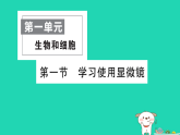 2025七年级生物上册第一单元生物和细胞第二章认识细胞第一节学习使用显微镜作业课件新版新人教版（含答案）